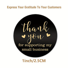 500pcs 2.54cm Holiday Roll Packaging Thank You Stickers