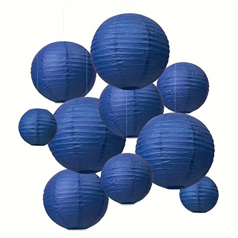 10pc Dark Paper Lanterns for Graduation Wedding Birthday Event 4 Sizes No Lights