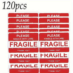 120 Fragile Stickers w/ Handle - 7.62x5.08cm