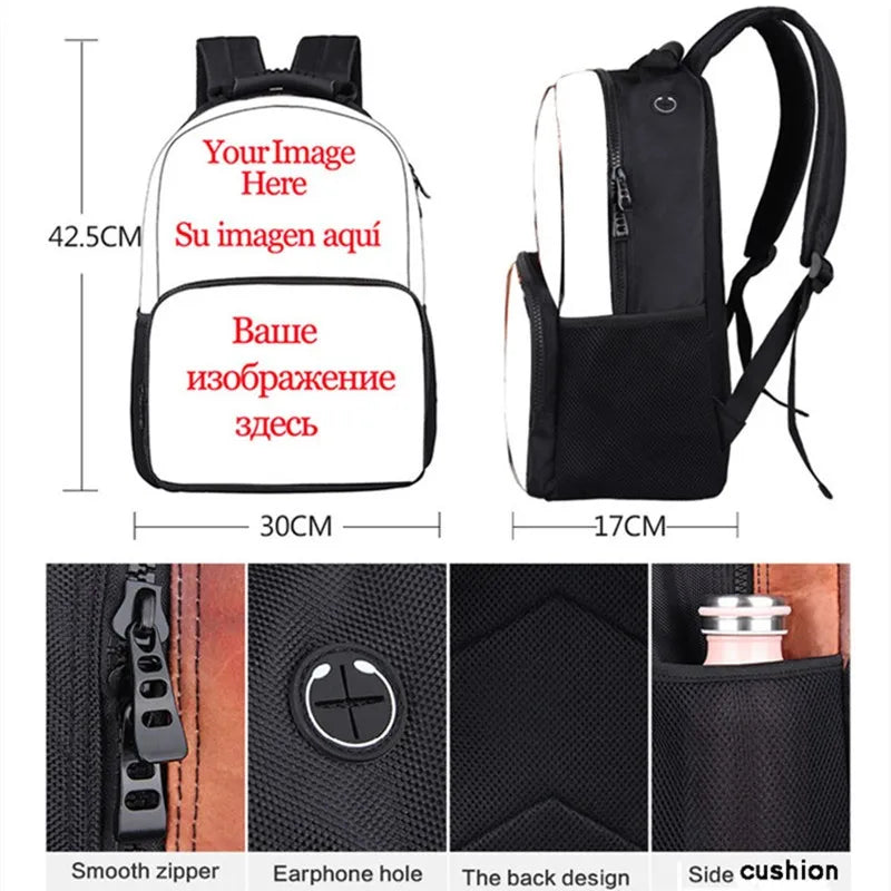 3D Cartoon Backpack Student Bag Large Capacity Outdoor Leisure Bag