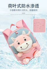 3D Cattle Plush Toy Kids Backpack, School Bag for Age 4-8