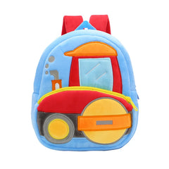 3D Construction Truck Bulldozer Excavator Plush Kids Backpack
