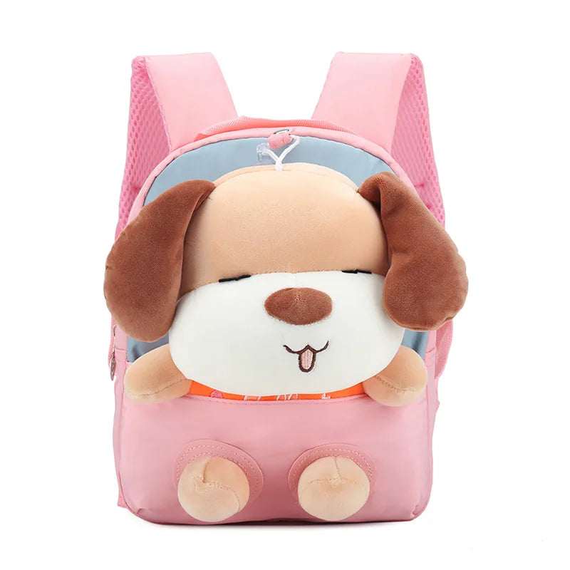 3D Dog Plush Toy Backpack for Kids, Kindergarten School Bag, 10 Inch Bookbag