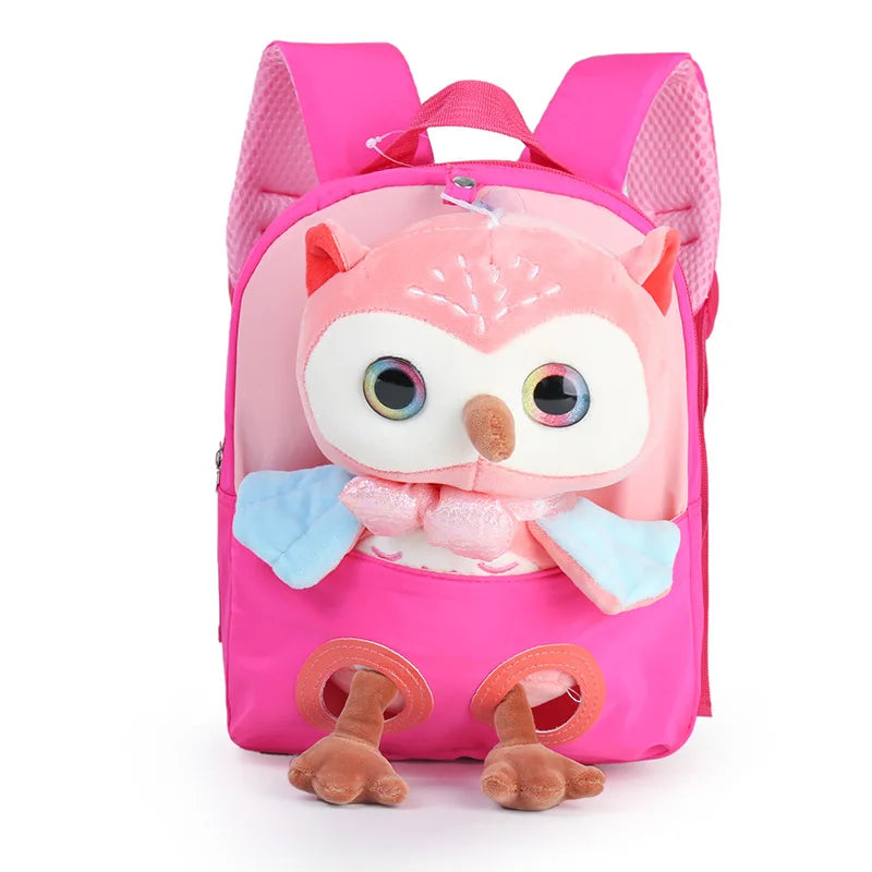 3D Owl Plush Toy Backpack for Kids Age 4-8
