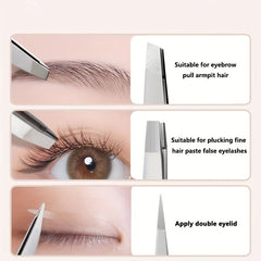 4pcs Eyebrow Tweezers Eyelash Clip Set Universal Eyebrow Shaping Pliers