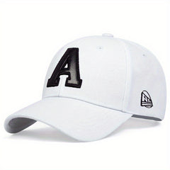 PU Leather A Patch Baseball Cap Unisex Hip Hop Solid Dad Hat