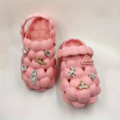 Women's Bubble Slippers With Charm Closed Round Toe Slippers