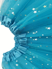 2pc Toddler Girls Sequin Stars Tutu Skirt for Birthday Party Ballet Dance