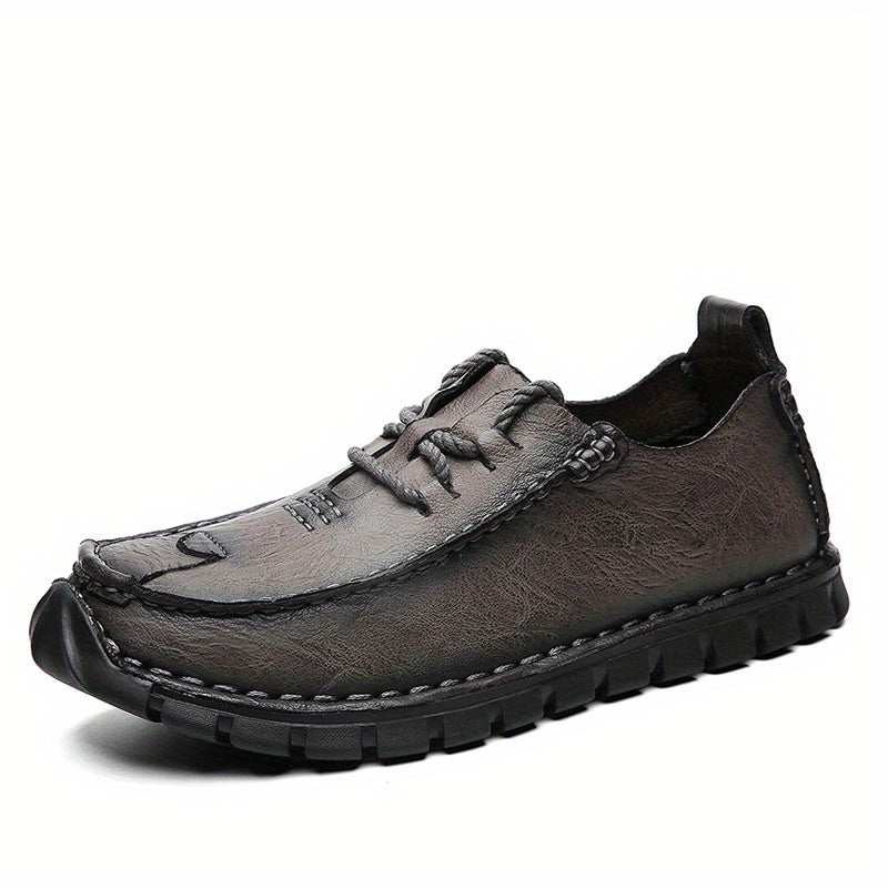 Men's Moc Toe Lace up Shoes Stitch Detail Shoes
