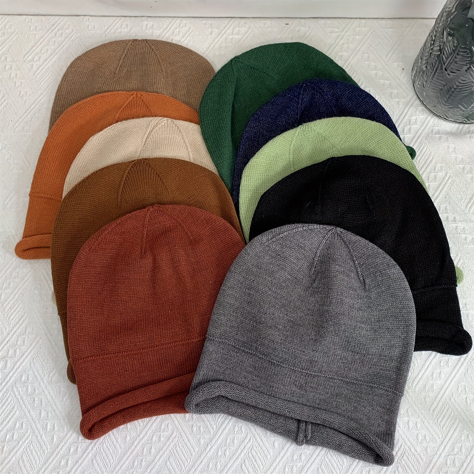 Solid Knitted Hat Ear Protection Warm Hat For Running Cycling