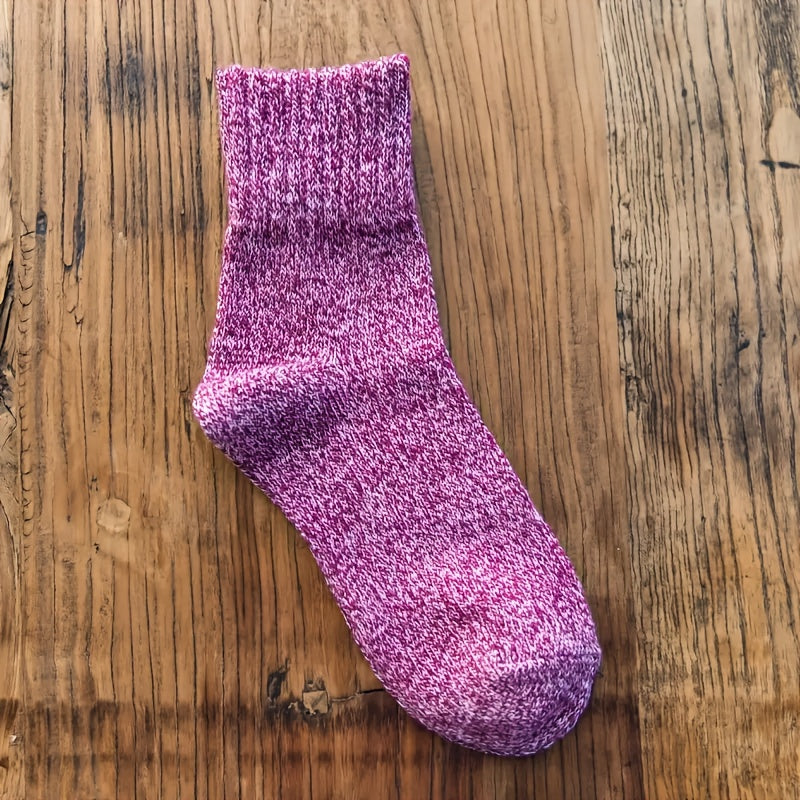 Solid Print Women's Mid Tube Socks