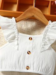 Baby Girl Ruffle Sleeve Top & Puffy Skirt Set