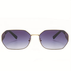 Polygonal Metal Frame Sunglasses Golden And Gray