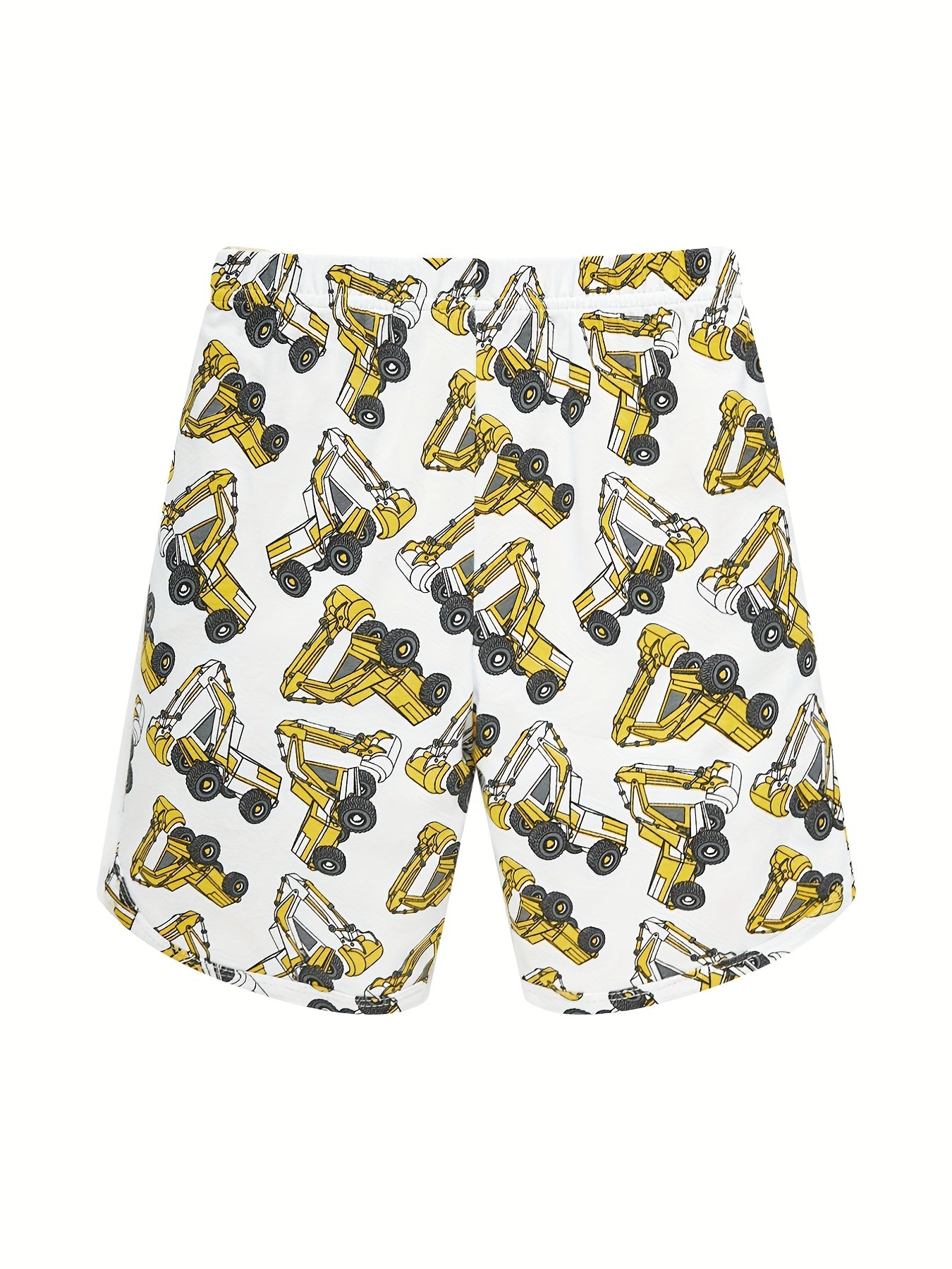 Boys Excavator Cotton Pajamas Set Short Sleeves Comfortable Cozy Homewear