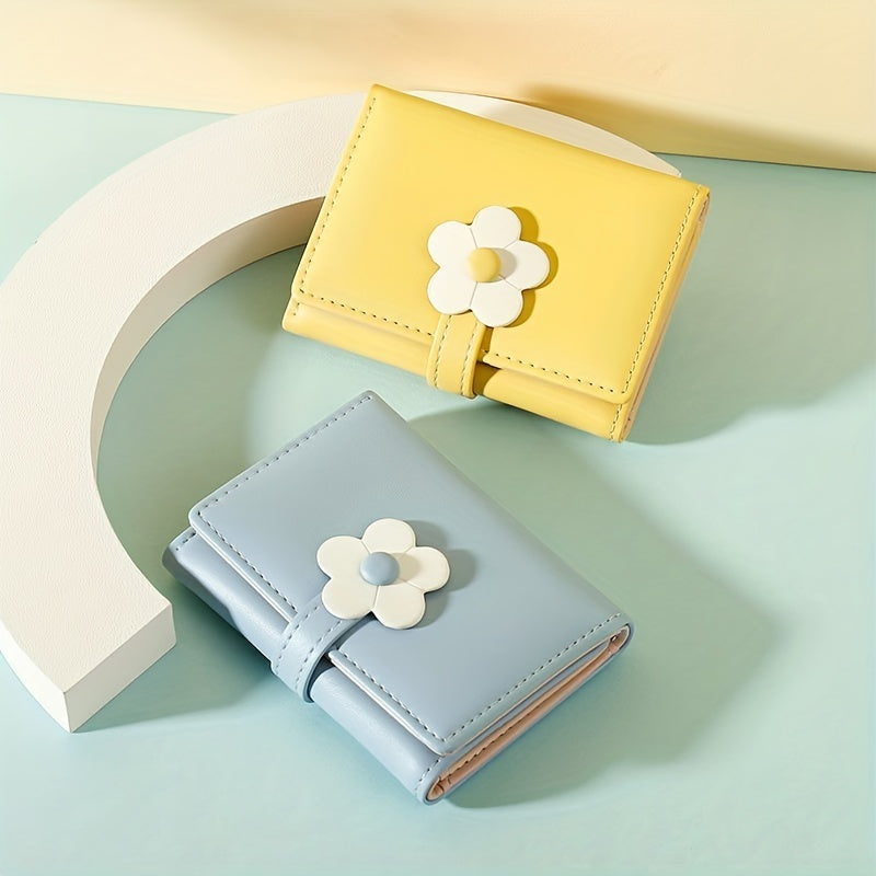 Kids Cartoon Flower Wallet Colorful Short Coin Purse
