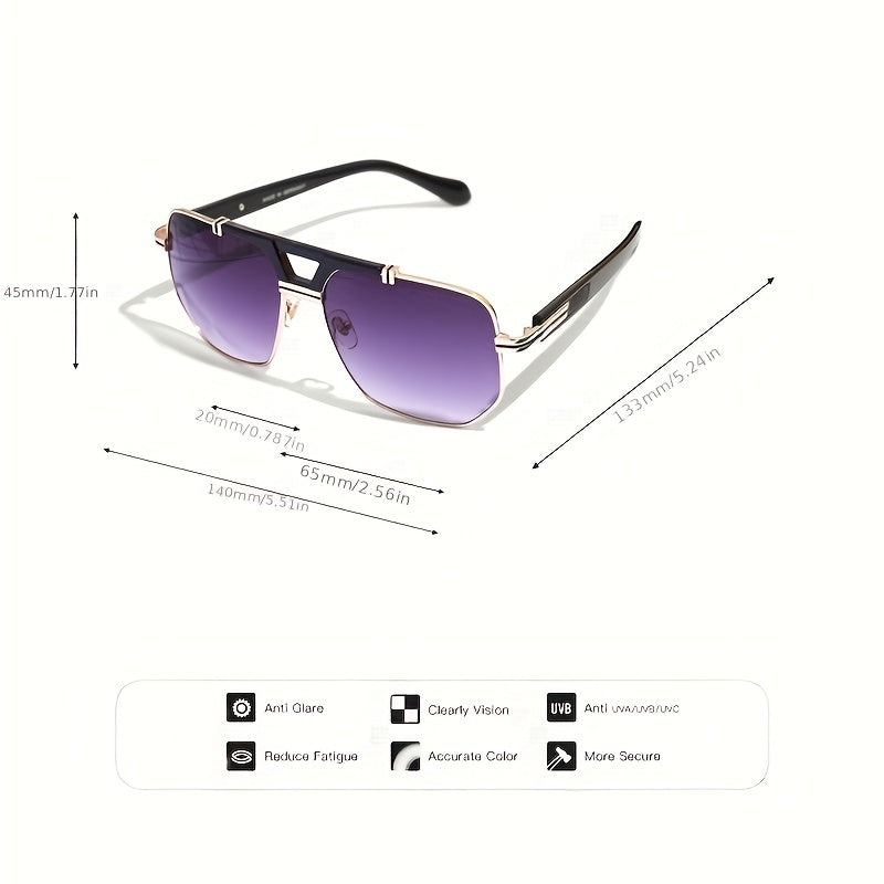 Men's Square Frame Sunglasses Unisex Steampunk UV Protection Glasses