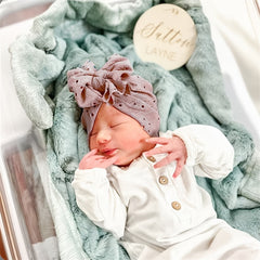 Newborn Baby Girls Bow Bandana Beanie for Autumn and Spring