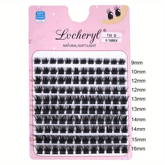 120 Clusters Lashes D Curling 9 16mm Mixed Length Fluffy False Eyelashes