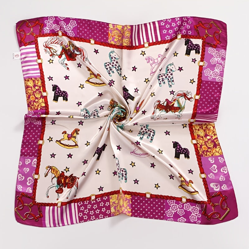 Silk Printing Square Scarf Multifunctional Headband
