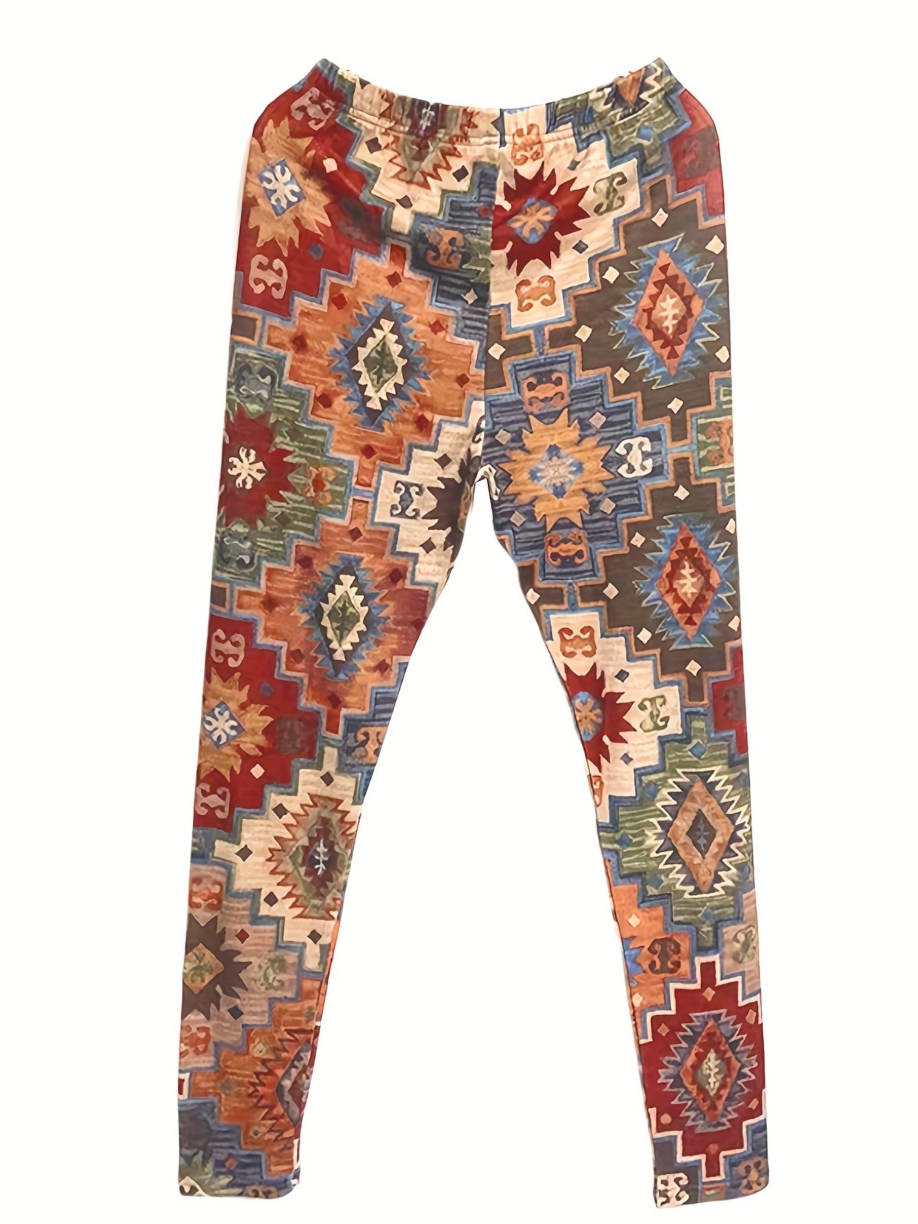 Western Pattern High Waist Leggings Casual Skinny Leggings