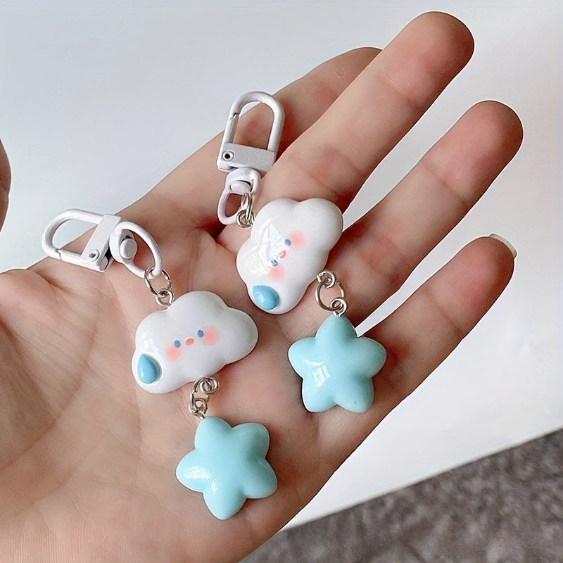 Cute Cloud Star Keychain for Bags or Keys