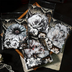 10pcs Ink Dyed Flower Series Vintage Floral Stickers Pack