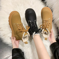Women's Non Slip Snow Boots Warm Medium Tube Zipper Shoes