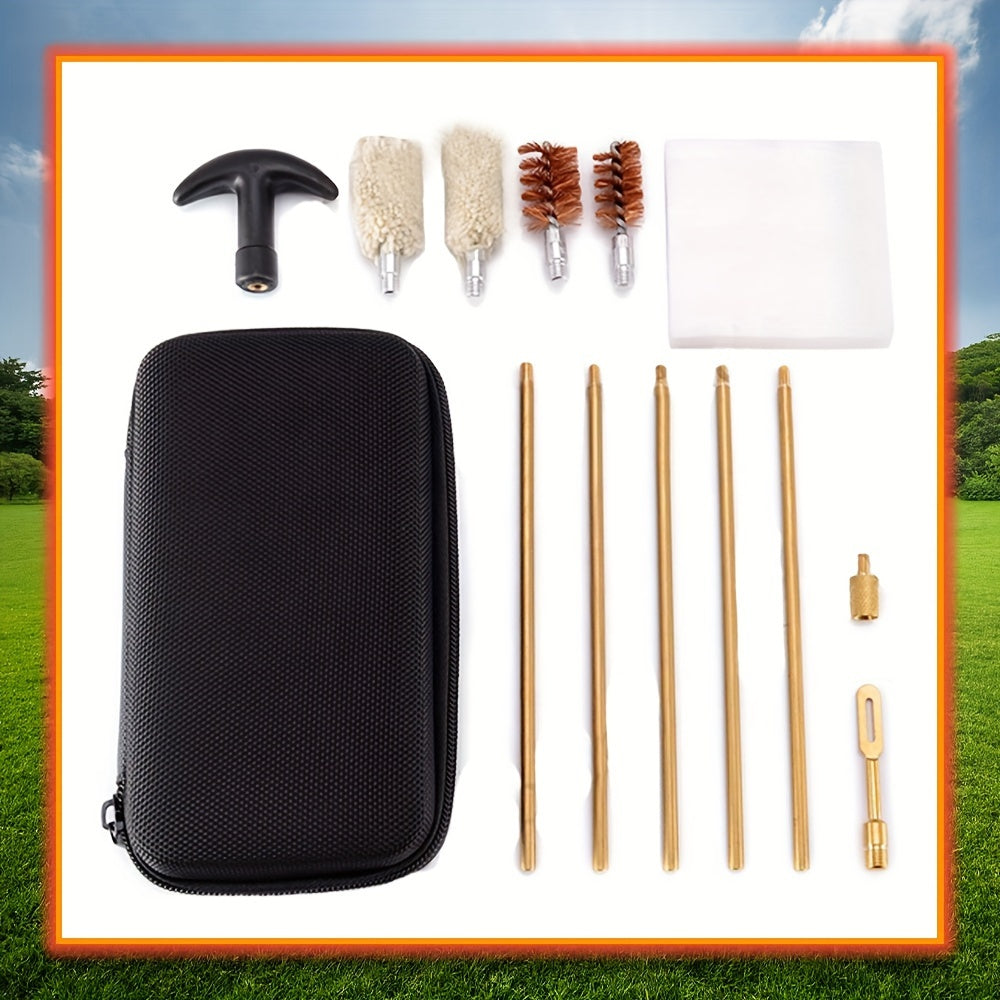 Portable Heavy Duty Cleaning Kit Rod Brass Bristles Brush Set