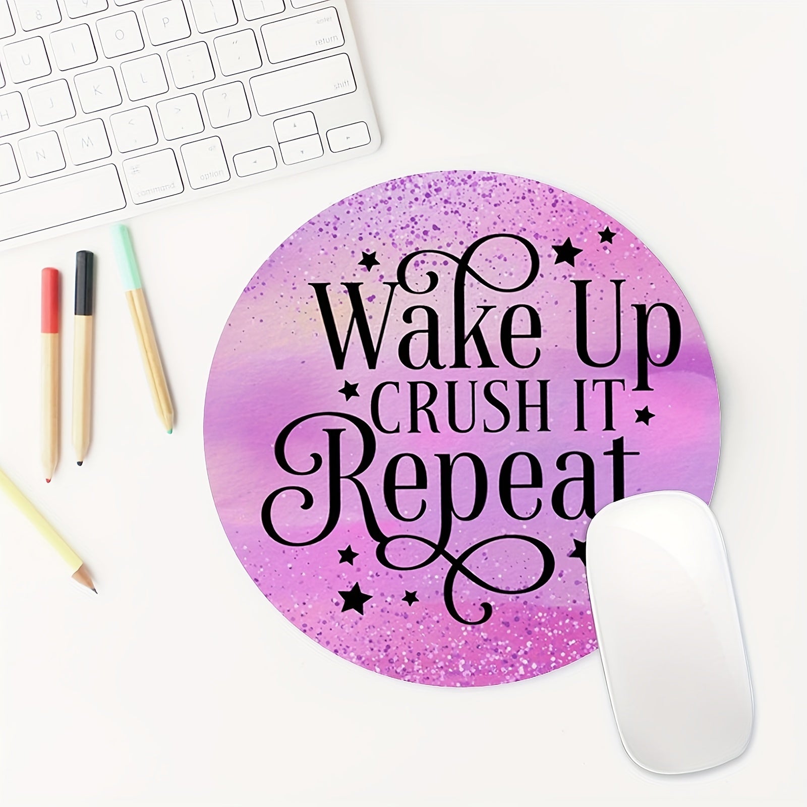 Round Gaming Mouse Pad for Girls 7.8 inch Non-Slip Rubber Mouse Mat