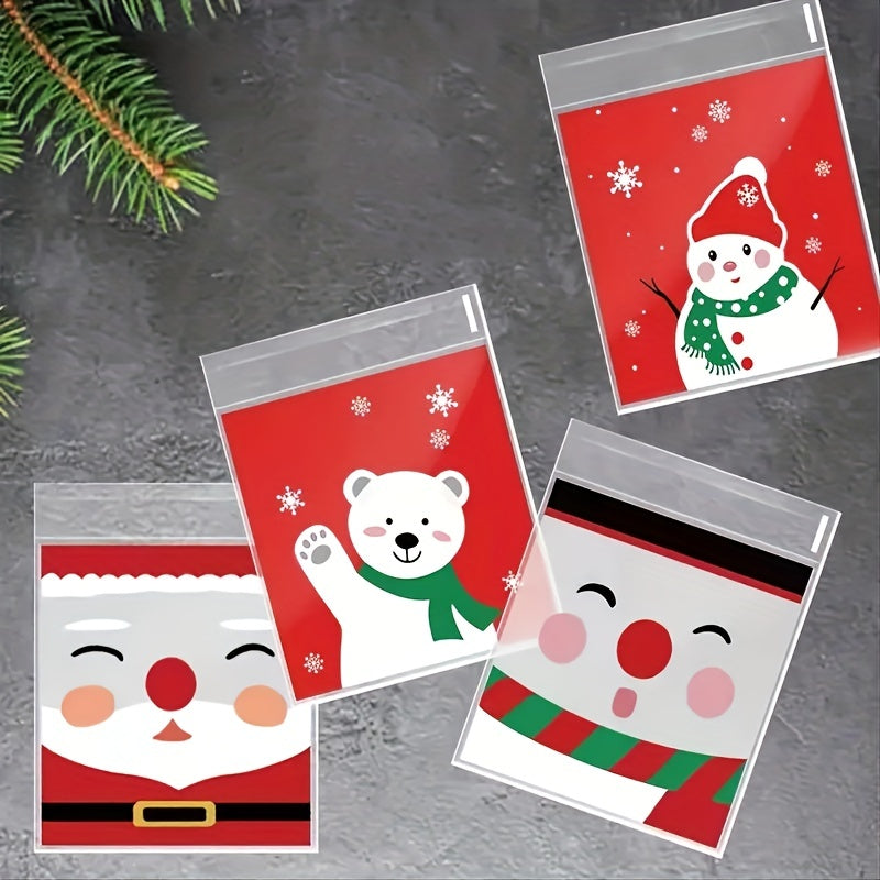 100pcs Christmas Snack Cookie Bags for Cookie Packing