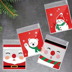 100pcs Christmas Snack Cookie Bags for Cookie Packing