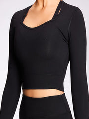 Backless Long Sleeve Slim Fit Sports Top Women's Activewear