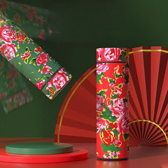 500ml Chinese Floral LED Water Bottle Stainless Steel