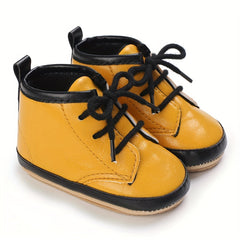 Baby Boys Lace Up Walking Shoes Lightweight High Top Sneakers