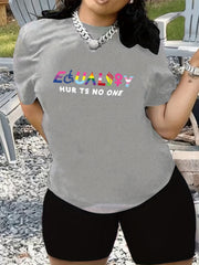 Rainbow Letter & Graphic Print Short Sleeve Top & Shorts Set