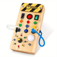 8 LED Light Switches Sensory Toy Montessori Busy Board For Toddlers 1+