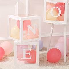 3pcs 1st Birthday Balloon Box Decoration Wedding Anniversary