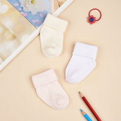3 Pairs Newborn Baby Turn Cuff Socks for Boys and Girls