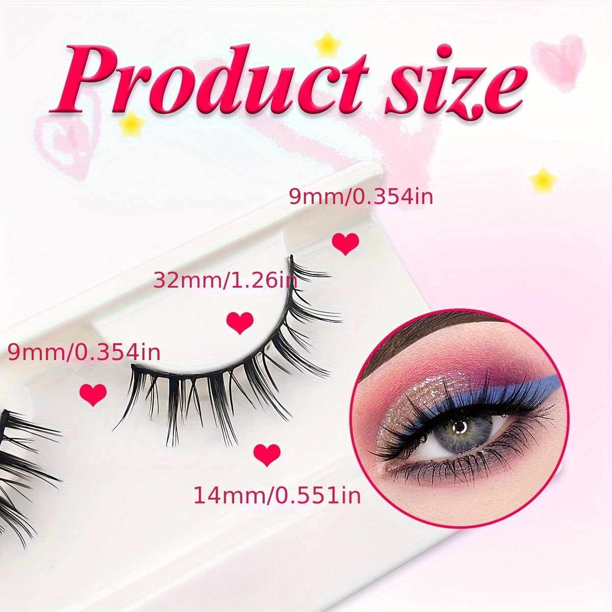 5 Pairs Manga Lashes 14mm Natural Look Individual Clusters Like Lashes Anime
