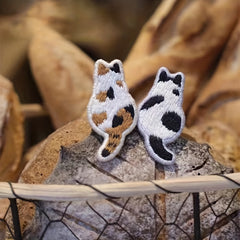 4pcs DIY Embroidery Cat Brooch Material Package Pin Self-sewn Small Handicraft
