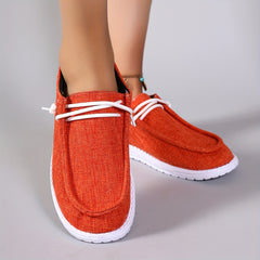 Women's Solid Low Top Sneakers Lightweight Casual Walking Shoes