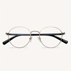 Men's Light Block Round Frame Glasses