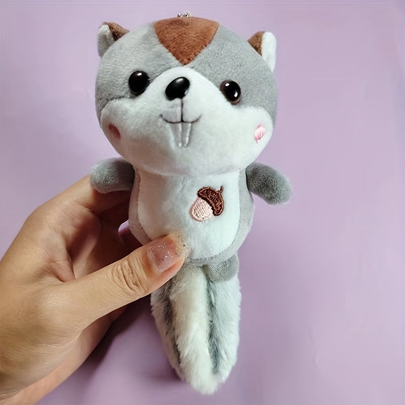 Squirrel Plush Doll Keychain Small Pendant Couple Backpack Bag Pendant