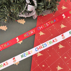 2 Rolls Christmas Ribbon Polyester Satin Wired Ribbon 66 Meters