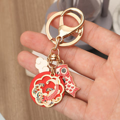 Chinese Style Alloy Koi Keychain Pendant Creative Couple Key Chain