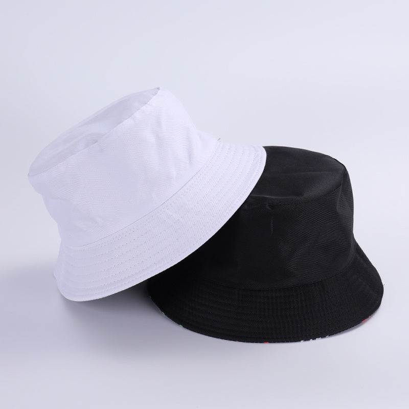 Polyester Cotton Double Sided Bucket Hat Unisex Sun Protection DIY Foldable Hat