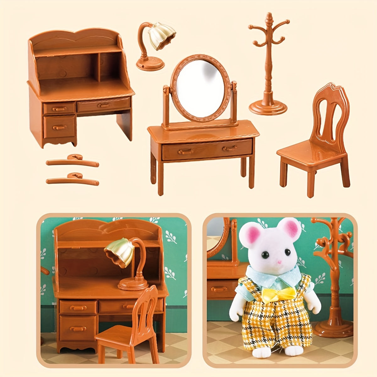 Forest Animal Family Doll Home Furniture 1 12 Mini Toy For Girl Doll Accessories
