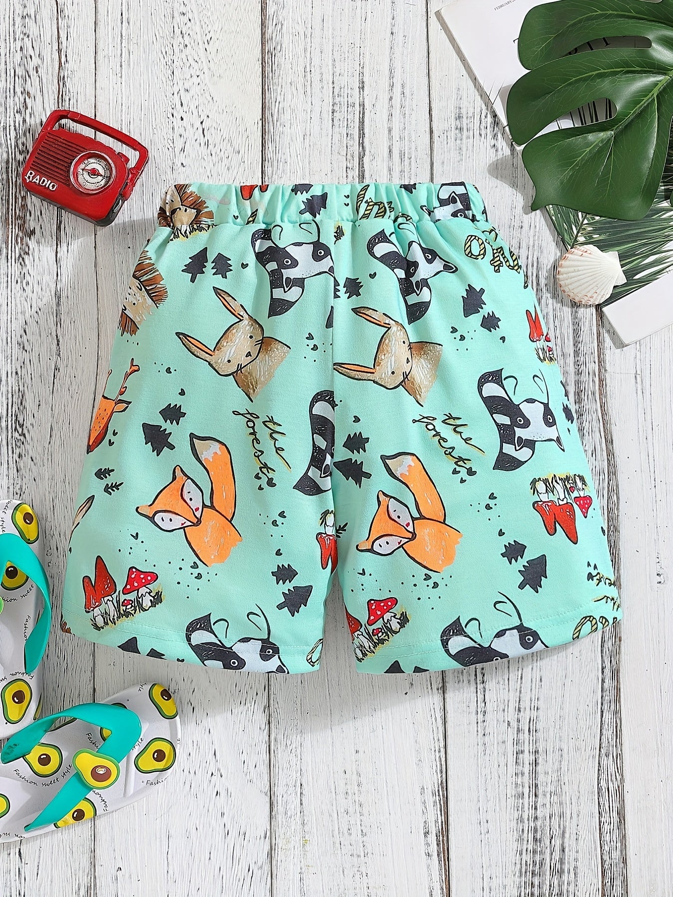Boys Cartoon Animal Print Casual Shorts Kids Summer Clothes