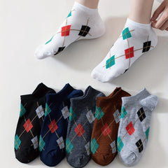 6 Pairs Argyle Ankle Socks for Women, Soft & Lightweight College Style Stockings