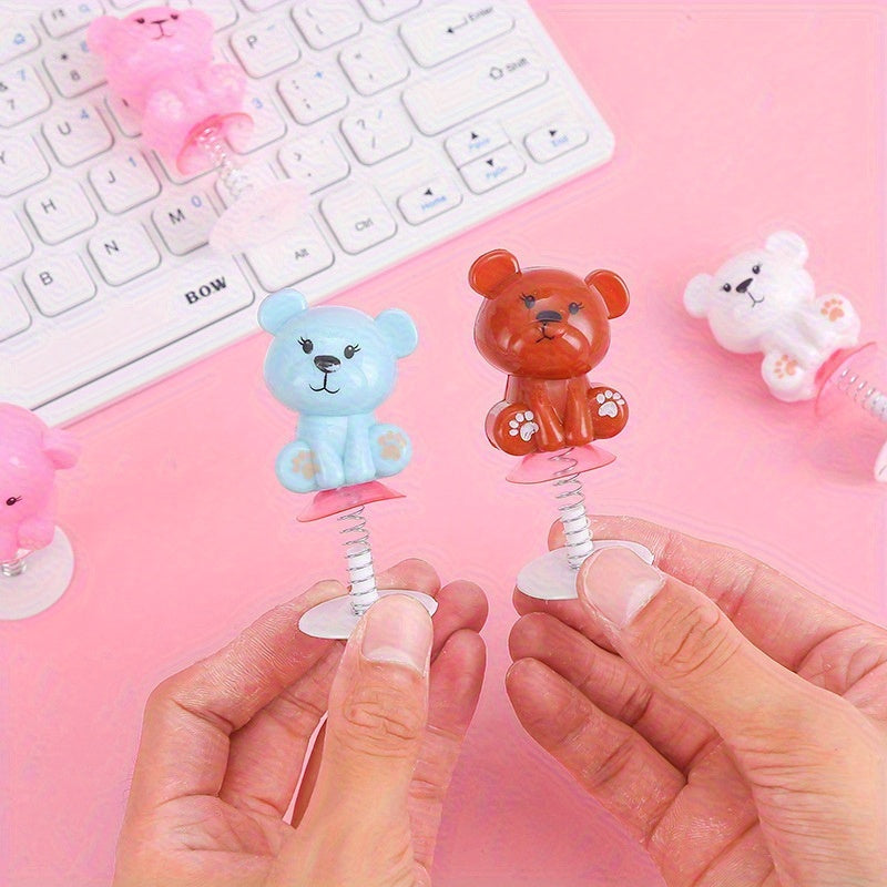 5pcs Press Bouncing Bear Toy Creative Bear Ornaments Birthday Event Party Favors